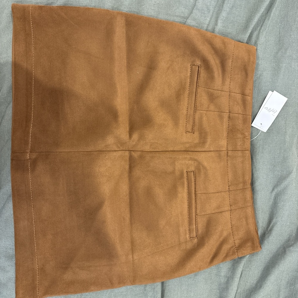 LOFT Camel Suede Skirt